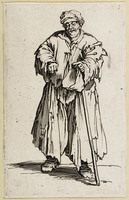 KG 10766
<br/>
Bedelaar met lege muts ("Bedelaars")
<br/>
<em>Callot, Jacques (1592 - 1635)</em>